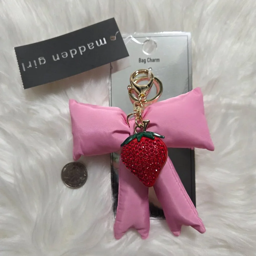 Madden Girl Bow w/ Strawberry Accent Bag Charm